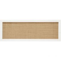 Cabecero de madera maciza y rafia en tono blanco de 200x60cm