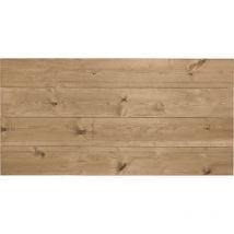 Decowood - Cabecero de madera maciza en tono roble oscuro de 120x60cm