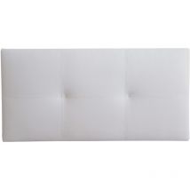 Cabecero Isabella Cama Individual de Polipiel Blanco 105x52