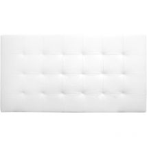 Decowood - Cabecero tapizado de poliester con pliegues en color blanco de 180x80cm