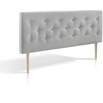 Cabecero Tapizado zeus 160 x 100 x 8 Cm. Capitone En Tela Gris