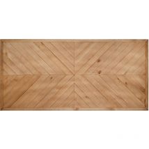 Decowood - Cabecero de madera maciza estilo étnico en tono roble oscuro de 80x165cm