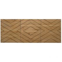 Box Furniture - Cabecero Tríptico Rombos eco 150x59cm 36mm en madera maciza de pino acabado vintage
