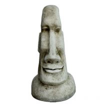 Anaparra - Cabeza de Pascua Moai de hormigón piedra para jardín 40cm.