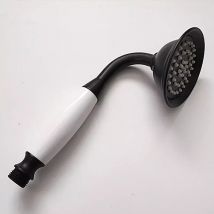 Cabezal de ducha de baño estilo campana retro europeo (negro)