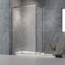 Elite - Cabina Box Doccia 70x100 cm Angolare Lato Fisso e Porta Battente Anticalcare Lux