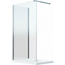 Giorgy - Pared de ducha angular tipo Walk-in estilo italiano con dos placas de vidrio de 8 mm - Reversible 98-100 (1 cristal) + (1 cristal)