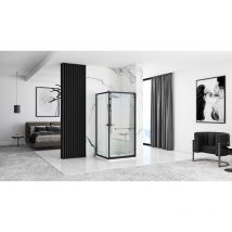 Cabina de ducha REA space in 80X100 black + plato de ducha savoy white