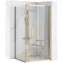 REA - cabina doccia ad angolo rapid fold gold 80X80