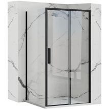REA - cabina doccia ad angolo rapid slide black 140X100