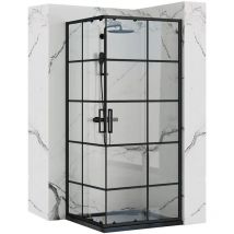 REA - cabina doccia concept nero 90X90