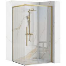 REA - cabina doccia solar 90X90 brush gold