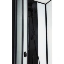 Ondee - Cabina de ducha gonea - Montaje sin silicona - Perfiles de aluminio - negro mate - se entrega en kit - 140x80cm