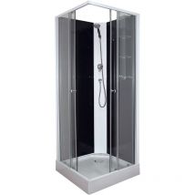 Ondee - Cabina de ducha melia - Montaje sin silicona - 80x80cm - Perfiles de aluminio - blanco - se entrega en kit