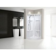 Alutrade – Cabine de douche quart de cercle 90x90 cm – Verre 4 mm – Acrylique – Douchette multifonction