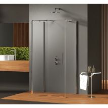 Otitec - Cabine de douche 100x80 coulissante chrome maldives chrome, accès de face