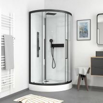 Marwell - Cabine de douche 1/4 de cercle rond - 90x90x217cm - factory 2 round