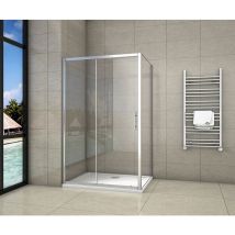Aica Sanitaire - Cabine de douche 140x70x190cm porte de douche + paroi latérale