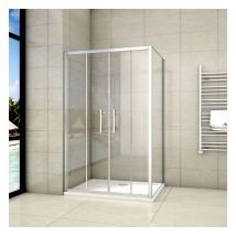 Aica Sanitaire - 140x80x190cm porte de douche coulissante avec un receveur correspondant à la dimension de la cabine de douche
