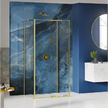 Otitec - Cabine de douche 140x90 coulissante dorée hawaii gold, accès de face