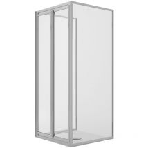 Idralite - Cabine parois de douche 3 cotés saloon ouverture volets pivotants transparent