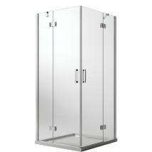 Idralite - Parois cabine de douche angulaire ouv. pivotante verre transparent avec easy-clean h. 190 mod Flip porte + porte 75X120 cm