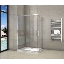 Aica Sanitaire - Cabine de douche 70x76x195cm en 6mm verre anticalcaire porte de douche coulissante l'accès d'angle