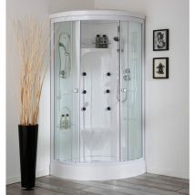 Kiamami Valentina - Dampfdusche Mit Hydromassage 90X90cm, Viertelkreisförmig Vesuvio