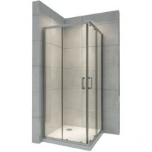 Cadentro - Cabine de douche d'angle 90x90 cm - Hauteur 190 cm verre transparent portes coulissantes