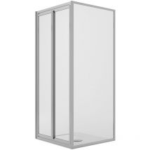 Cabine paroi de douche 3 cotées saloon volets pivotants verre transparent h 185