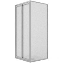 Idralite - Cabine de douche angulaire fixe+saloon 2 portes pivotantes verre opaque h 198 mod. West 80X90 cm ouv. 80