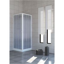 Cabine de douche avec deux portes en pvc blanc fermant 90 cm 90 x 90 h 190 175