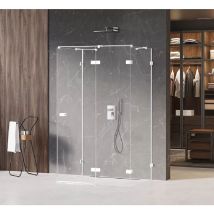 Otitec - Cabine de douche blanc droite 80x110 pivotante santorini white, accès de face