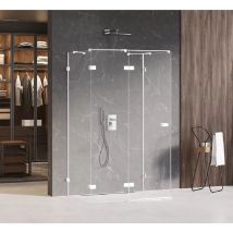 Otitec - Cabine de douche blanc gauche 80x110 pivotante santorini white, accès de face