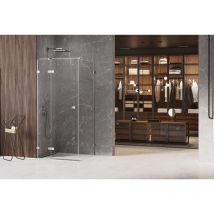 Otitec - Cabine de douche chrome 110x120cm,pivotante gauche majorque chrome, acces de face
