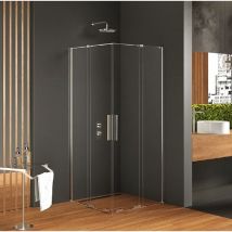 Otitec - Cabine de douche chrome 80x110 cm,coulissante maldives chrome, acces d'angle