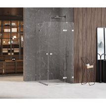Otitec - Cabine de douche chrome chrome 100x80cm 2 portes pivotantes,MAJORQUE chrome, chrome,acces d'angle
