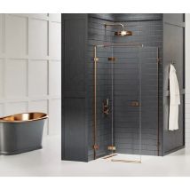 Otitec - Cabine de douche cuivre brossé 120x120cm,pivotante gauche tahiti copper brushed, acces de face