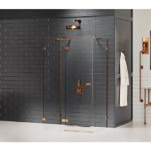 Otitec - Cabine de douche cuivre brossé gauche 100x70 pivotante tahiti copper brushed , accès de face