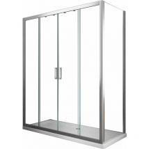 Giorgy - Douche de 6 mm avec un mur fixe et quatre portes avec overture centrale H.190 receveur de douche non inclu – 77,5-80 fixe x 133-138 overture