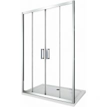 Giorgy - Porte de douche de 6 mm pour installation en niche avec quatre portes et overture centrale H.190 - 143-148