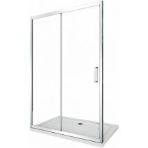 Giorgy - Porte de douche de 6 mm pour installation en niche H.190 avec overture coulissante – 150-155 cm