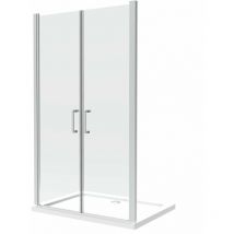 Giorgy - Porte de douche de 8 mm double vantail réversible sur la même ligne H.200 – 138,5-142,5 cm