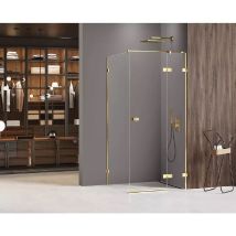 Otitec - Cabine de douche doré 100x80 cm,pivotante droite miami gold shine, acces de face