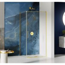 Otitec - Cabine de douche dorée 150x120cm coulissante hawaii gold, acces de face