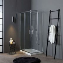 Kiamami Valentina - Paroi De Douche Economique Verre 4 Mm 70X90 Profil Chrome Luna