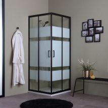 Iperbriko - Cabine de douche en verre sérigraphié 90x90