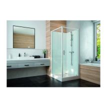 Cabine De Douche Izi Glass2 Leda Carrée - Portes Pivotantes - Verre Transparent - 90 X 90 Cm