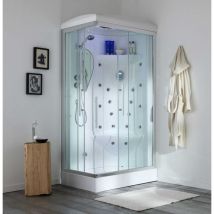 Kiamami Valentina - Cabina De Ducha Multifunción 70X110 Iris Derecho Con Baño Turco