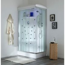 Kiamami Valentina - Paroi De Douche Multifonction 70X110 Gauche Avec Bain-Vapeur Iride